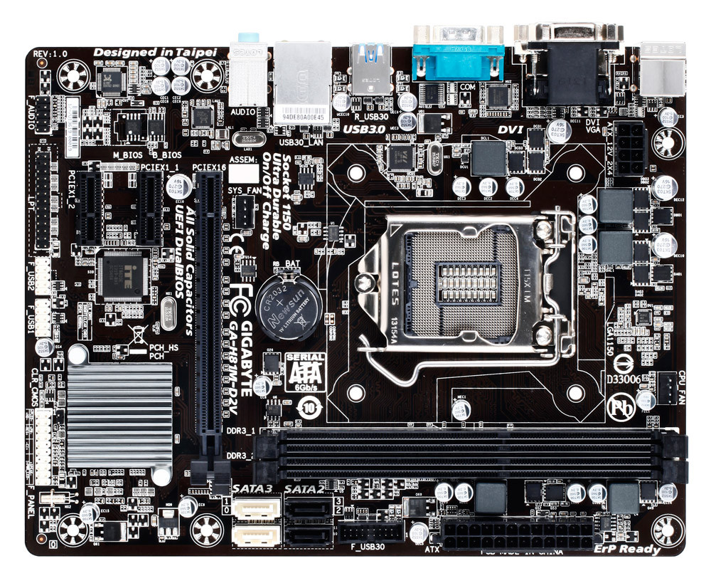 Gigabyte GAH81MD2V Motherboard / Socket 1150 H81 / 2x DDR3 / PCIe / USB 3.0 / DVI / RGB / uATX